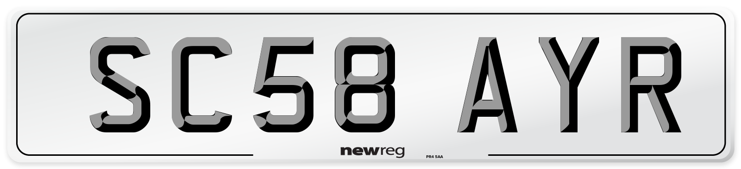 SC58 AYR Number Plate from New Reg